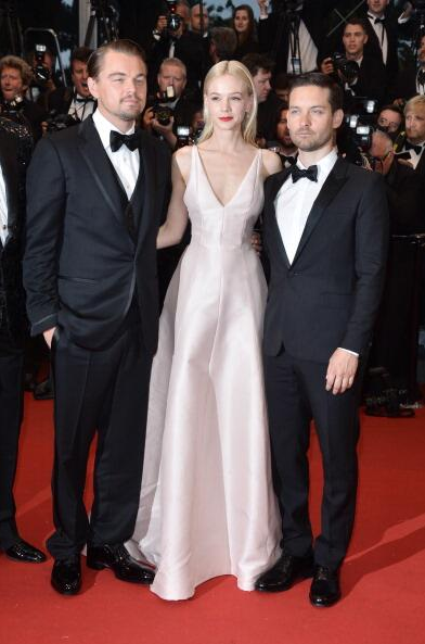 Leonardo DiCaprio, Carey Mulligan (in @Dior) and Tobey Maguire at #Cannes