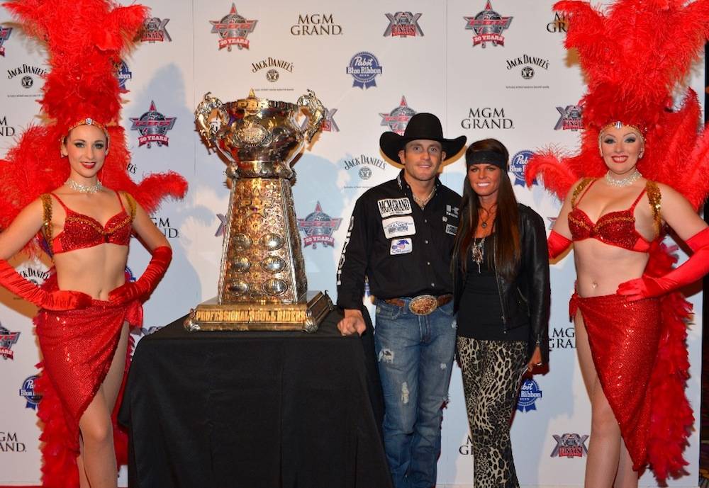 10.21.13 2011 PRCA Bull Riding World Champion Shane Proctor and wife Jessi at the Welcome Reception at MGM Grand. Photo by Bryan Steffy