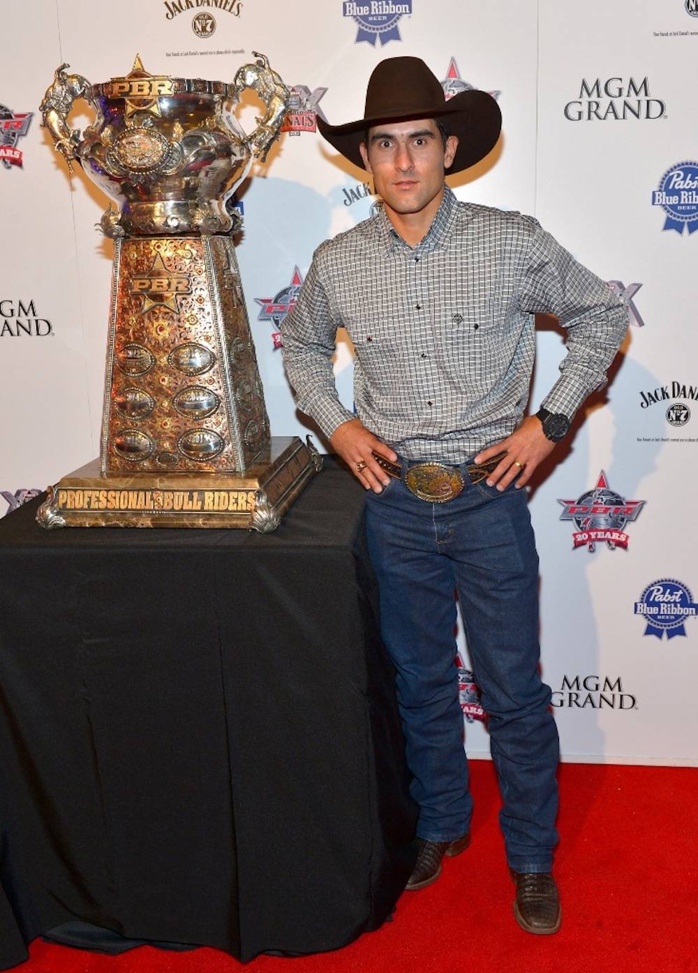 10.21.13 Reigning and two-time PBR World Champion Silvano Alves at the Welcome Reception at MGM Grand. Photo by Bryan Steffy