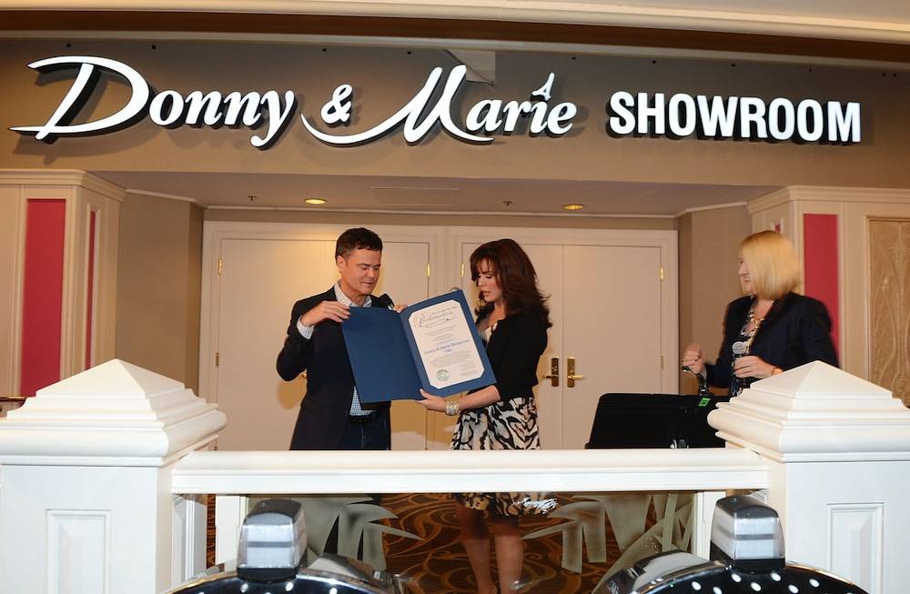 Donny & Marie Osmond Celebrate The Renaming Of Their Showroom At Flamingo Las Vegas To The Donny & Marie Showroom