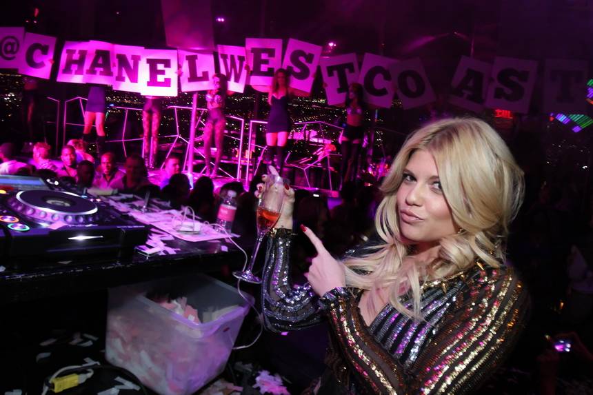 Chanel West Coast in DJ booth