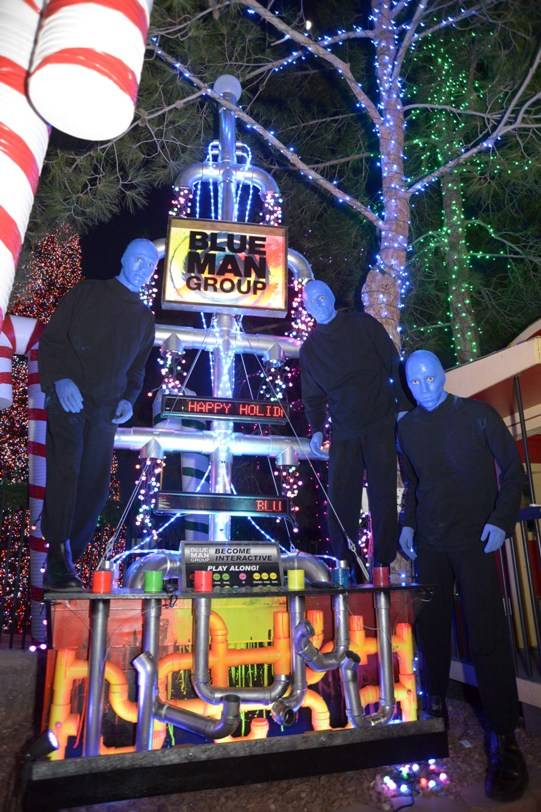 10.9.13 Blue Man Group Las Vegas Poses with Tree at Opportunity Village's Magical Forest_photo credit Paul Smith, Las Vegas Photo and Video (3)