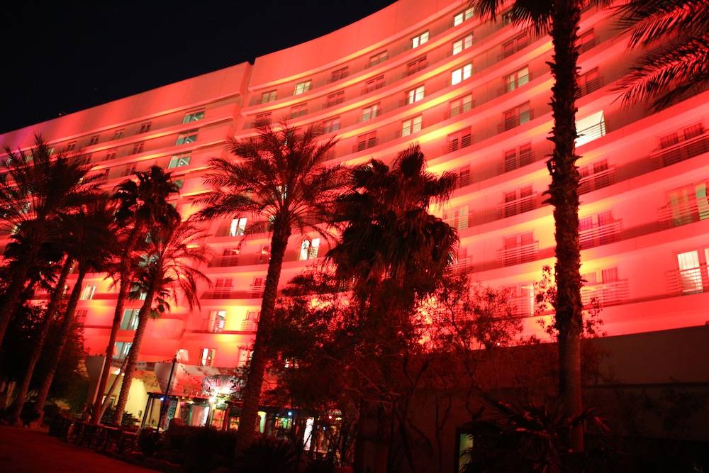 Hard Rock Hotel & Casino Lit Red in Honor of World AIDS Day