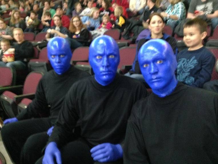 02.09.14 Blue Man Group Wins Access Health Dental’s ‘Smile of the Game’ During Las Vegas Wranglers Match