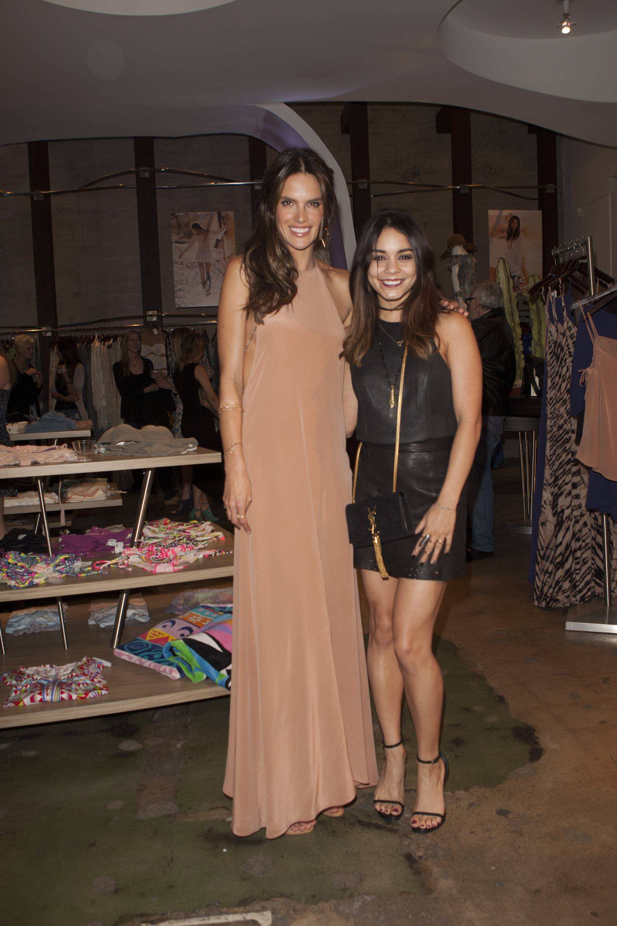 Alessandra Ambrosio and Vanessa Hudgens at the ále by Alessandra launch at Planet Blue