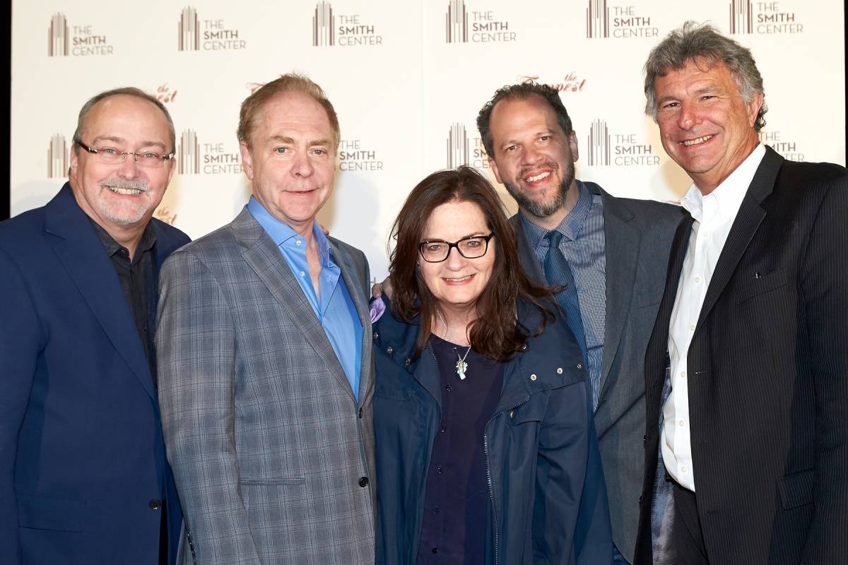 Myron Martin, Teller, Diane Borger, Aaron Posner and Paul Beard at World Premiere of THE TEMPEST 4.5.14 (C) Geri Kodey-The Smith Center