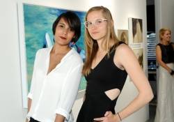 Artists Alison Bignon (L) and Gretchen Andrew