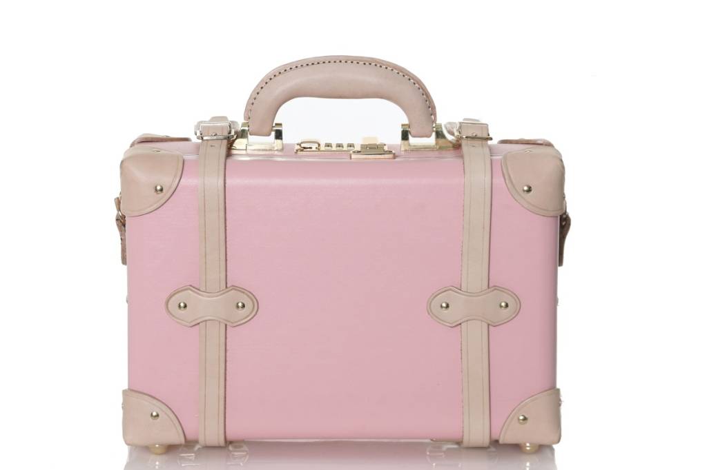 pink leather vanity case