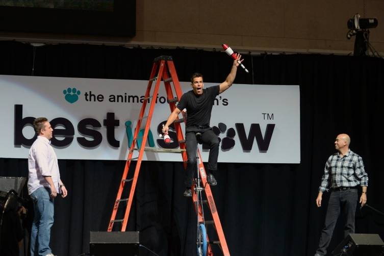 Host Jeff Civillico,   entertains guests with the help of audience members during the The Animal Foundation's 11th Annual Best In Show, Vegas, 4.27.14