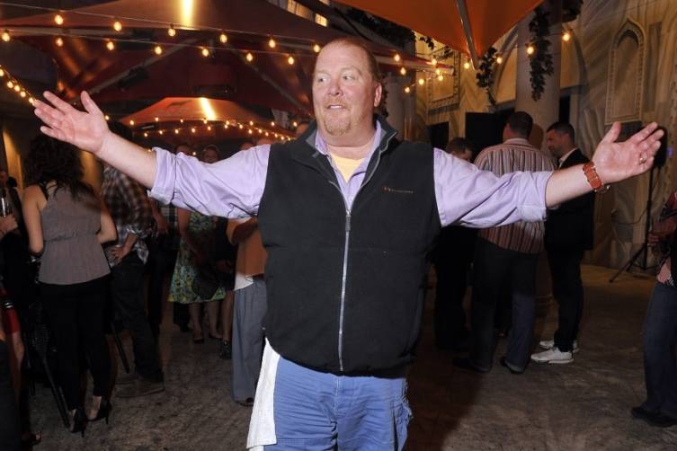 Mario Batali enjoys The Night Market after-party at B&B Burger & Beer (credit Isaac Brekken for Bon Appetit)