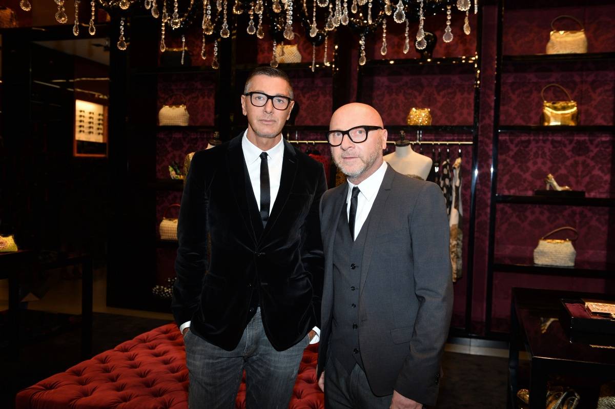 Dolce and Stefano Gabbana visit their Dubai Mall store