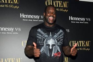 Shaq on the red carpet at Chateau Nightclub & Rooftop