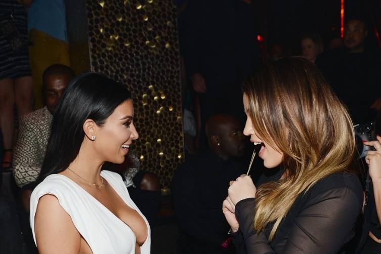 Kim Kardashian West and Khloe Kardashian at TAO Las Vegas
