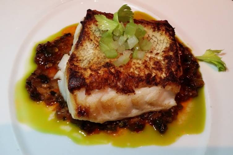 Roasted Black Cod with Malaysian Chili Sauce at J&G Grill