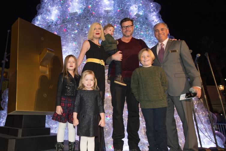 Tori Spelling, Dean McDermott and their family with John Caparella President and COO of The Venetian The Palazzo and Sands Expo