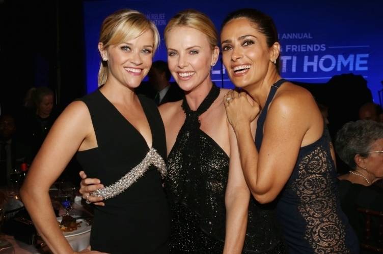 Reese Witherspoon, Charlize Theron and Salma Hayek at the Help Haiti Home gala