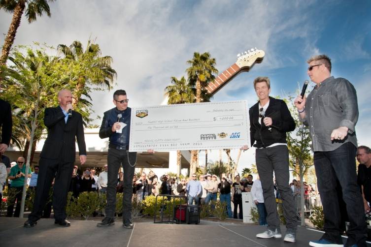 02.25.15 Rascal Flatts Presents Travis Pardee of Foothill High School With Check_Patrick Gray, Erik Kabik Photography