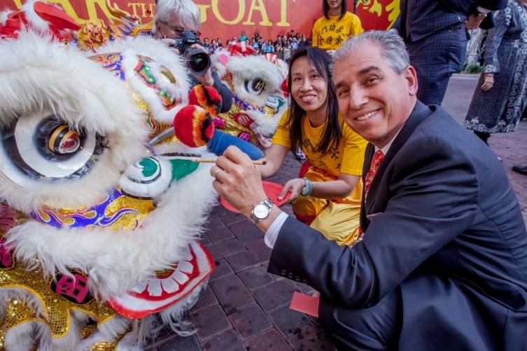 John Caparella, president and COO of The Venetian, The Palazzo, and Sands Expo participates in the Chinese New Year Eye Ceremony