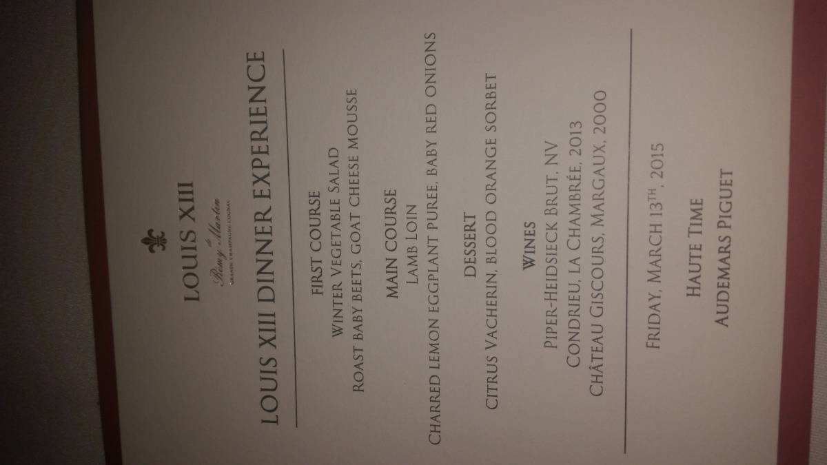 Inside the Haute Living, Louis XIII and Audemars Piguet Dinner