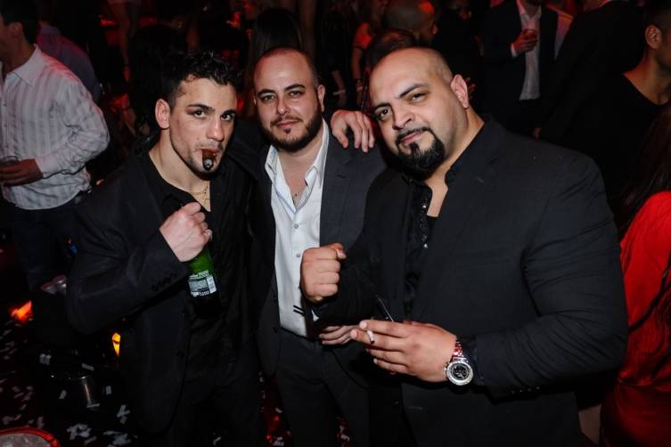 Boxer Phil Lo Greco with friends at TAO