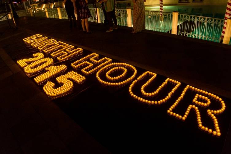 Earth Hour 2015 candlelight display at The Venetian