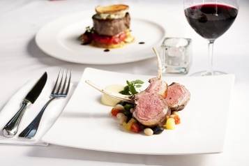 Rack of Lamb with Marrow Fat Beans, Heirloom Tomatoes, Summer Corn Flan_small