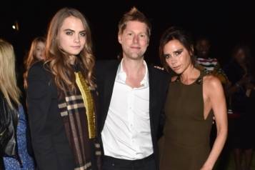 Cara Delevingne, Christopher Bailey and Victoria Beckham at the Burberry _London In Los Angeles_ event