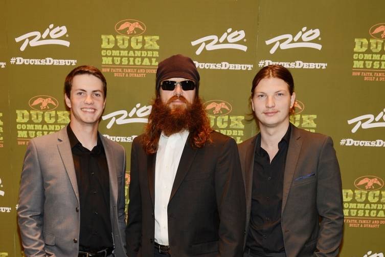 Cole, Jase and Reed Robertson at World Premiere of DUCK COMMANDER MUSICAL 4.15.15_Credit Denise Truscello