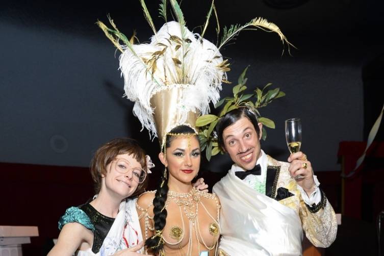 Joy Jenkins, Melody Sweets and The Gazillionaire at ABSINTHE's Fourth Anniversary Celebration on April 1, 2015_Credit Bryan Steffy