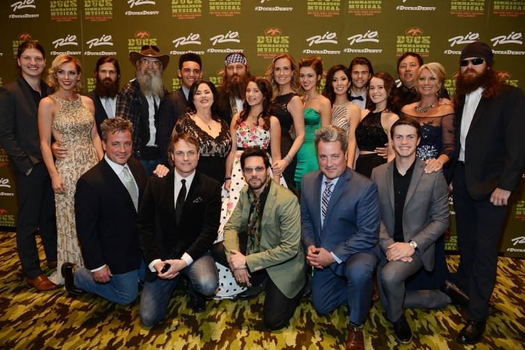 Steven Morris, Asa Somers, Joe Shane and Robert Morris with Robertson Family at World Premiere of DUCK COMMANDER MUSICAL 4.15.15_Credit Denise Truscello