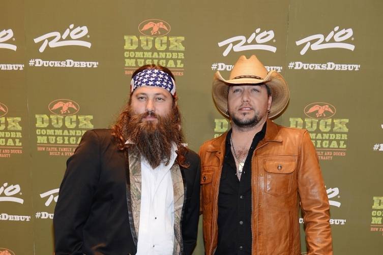 Willie Robertson and Jason Aldean at World Premiere of DUCK COMMANDER MUSICAL 4.15.15_Credit Densie Truscello