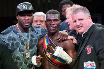 50 Cent, Richard Commey and Derek Stevens at Knockout Night at the D, Photography by Tom Donoghue