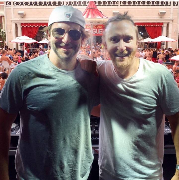 Bradley Cooper Hangs Out with David Guetta at Encore Beach Club