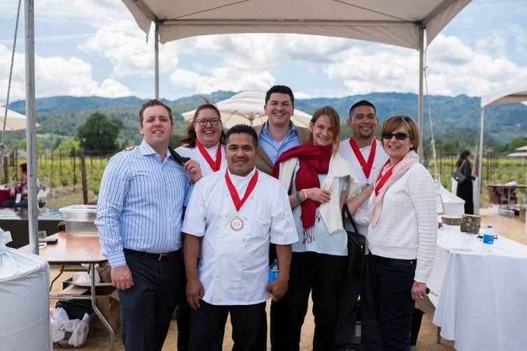 People’s Choice 2nd Pl:  Chef Victoria Acosta’s culinary team from, The Grill at Meadowood & Charity reps from Community Resource for Children