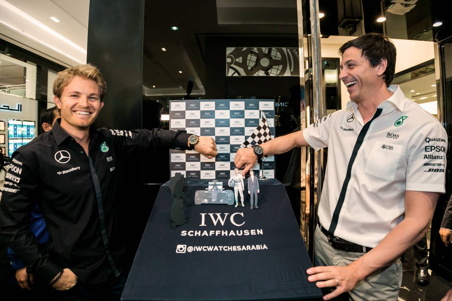 Nico Roseberg Pits in at the IWC Boutique Bahrain