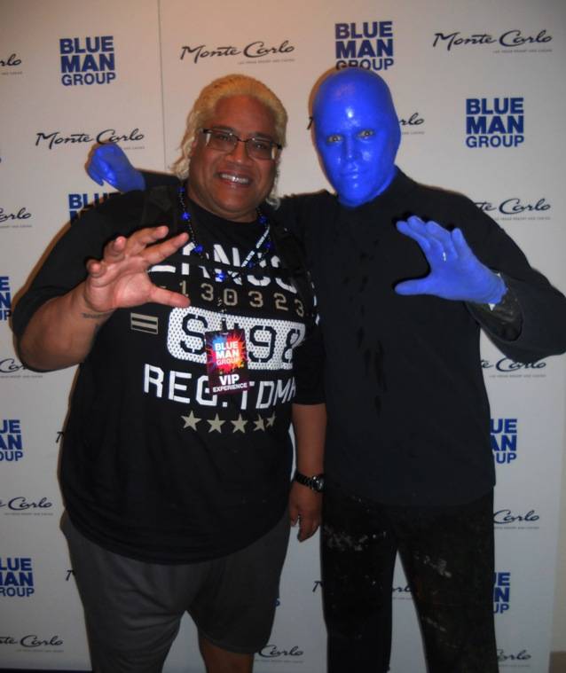 Rikishi Checks Out the Blue Man Group