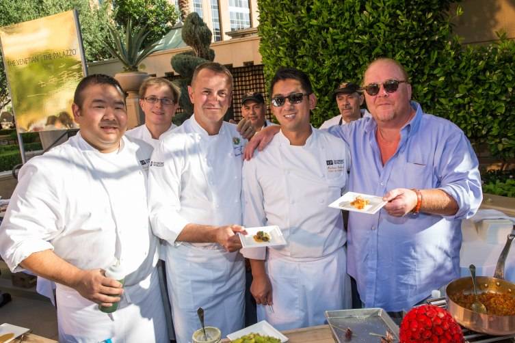 Chef Mario Batali stops by to see the culinary team from The Venetian and The Palazzo during the 7th Annual Carnival of Cuisine