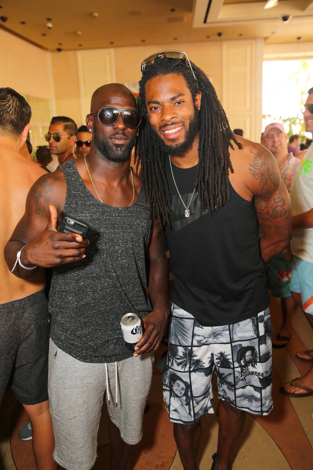 Richard Sherman Parties at Encore Beach Club