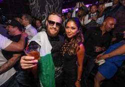 UFC Featherweight Conor McGregor Celebrates His Win at Foxtail