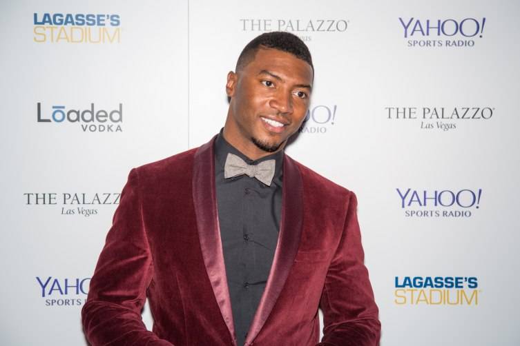 Former Football Star Gerome Sapp on the red carpet of the Palazzo Broadcast Studio Party