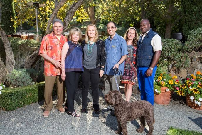 Garen Staglin, Shari Staglin, Melissa Etheridge, Brandon Staglin (with Cooper), Shannon Staglin and her husband Artie Johnson