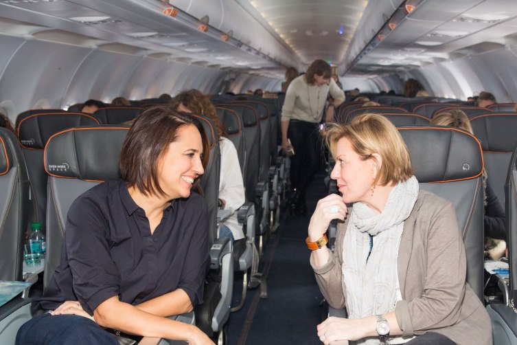 Anne Fulenwider and Nancy Berger Cardone on JetBlue Flight