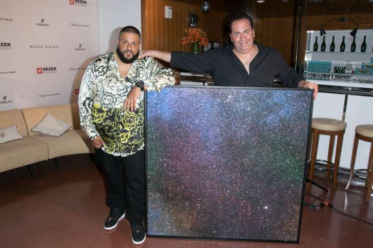 DJ Khaled and Joey Goldman with custom painting