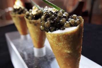 caviar cones at Bazaar