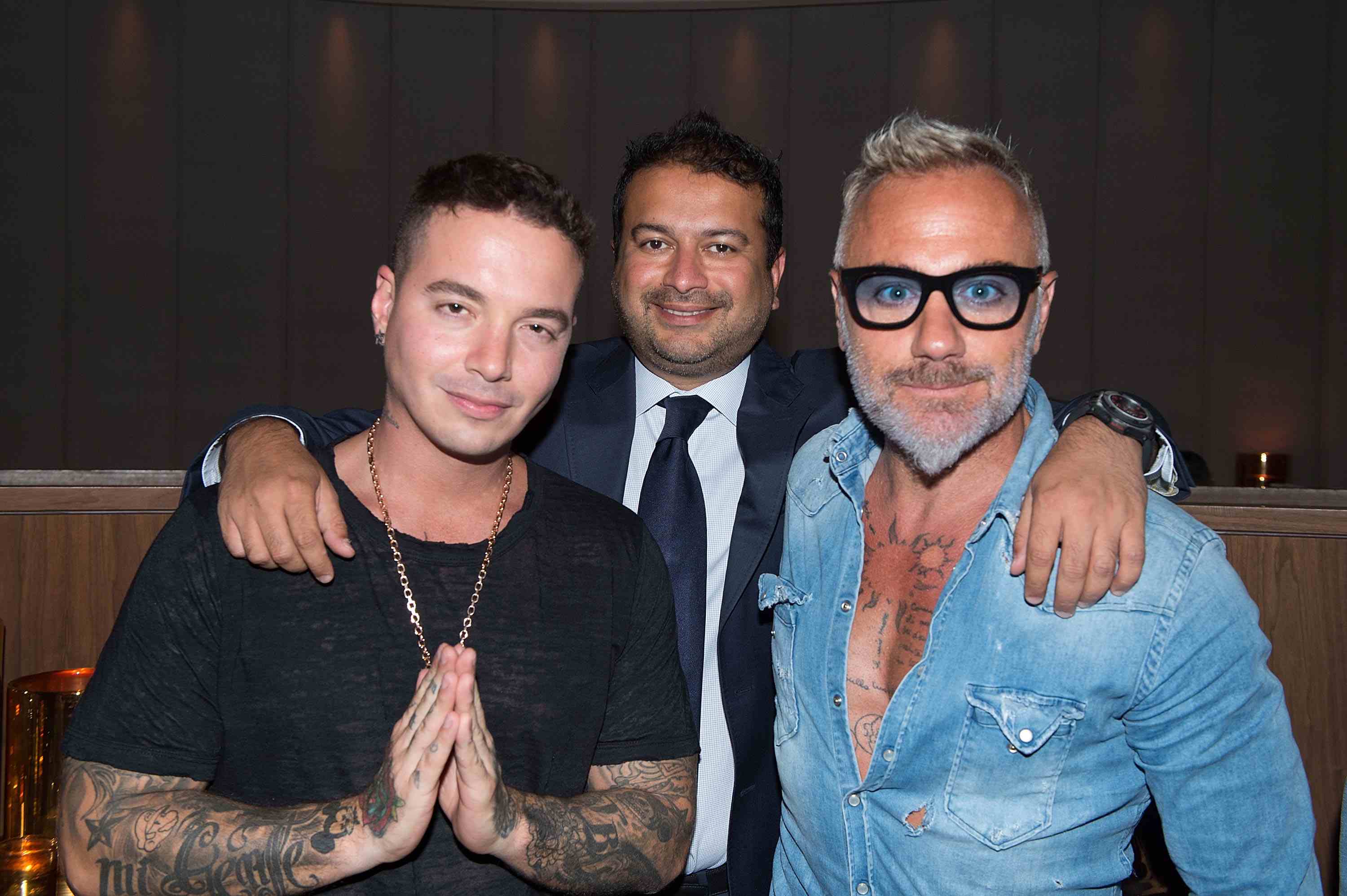 J Balvin, Kamal Hotchandani and Gianluca Vacchi