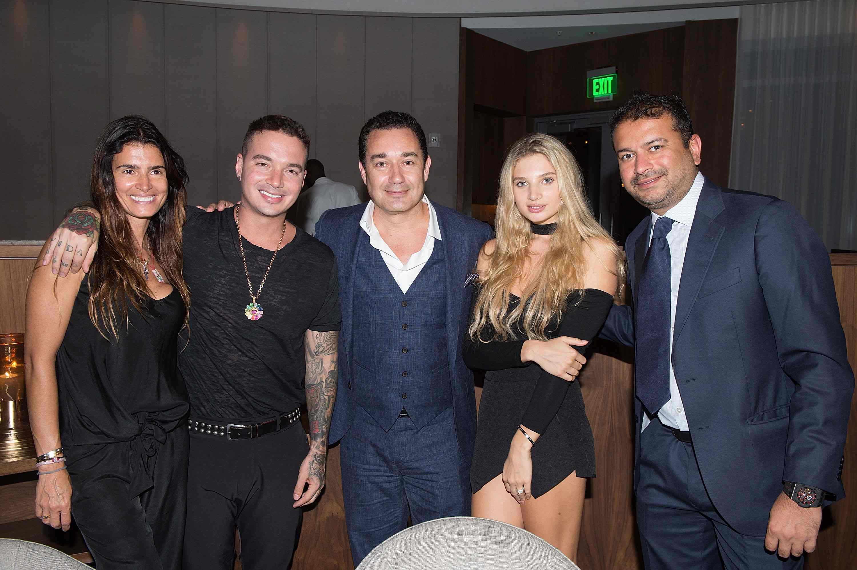 J Balvin, Chris Sariego, Polina Rossi and Kamal Hotchandani