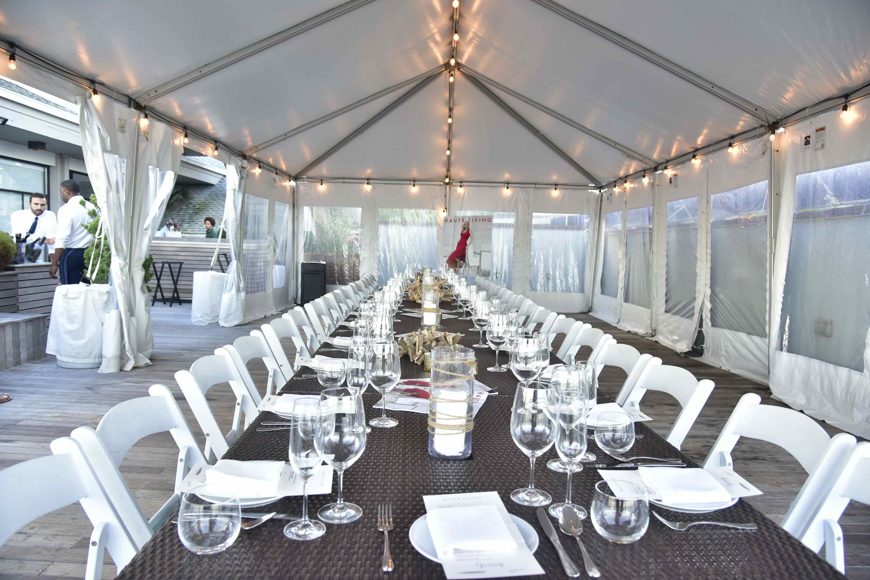 Outdoor setup at Scarpetta Beach at Gurney's Montauk Resort and Seawater Spa