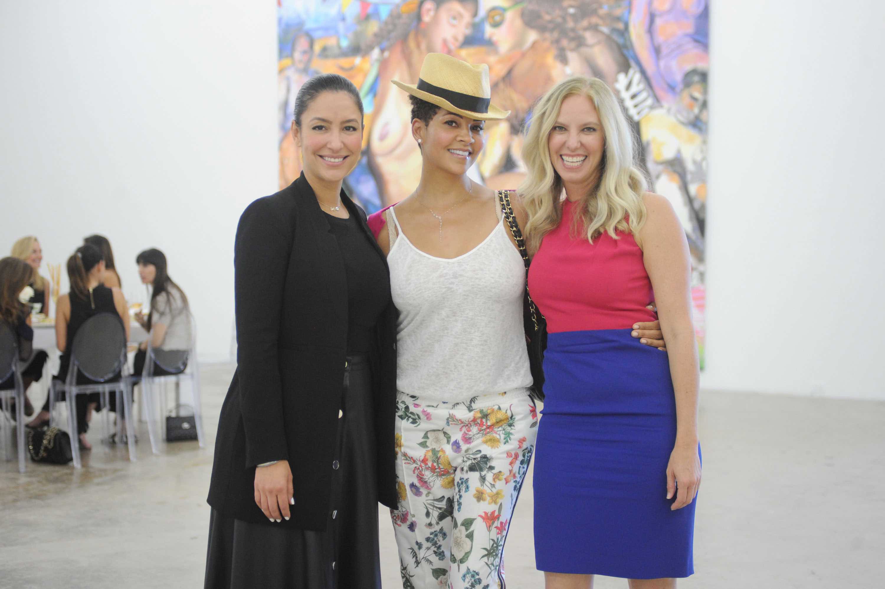 Violet Camacho, Tracy Mourning and Michelle Rubell