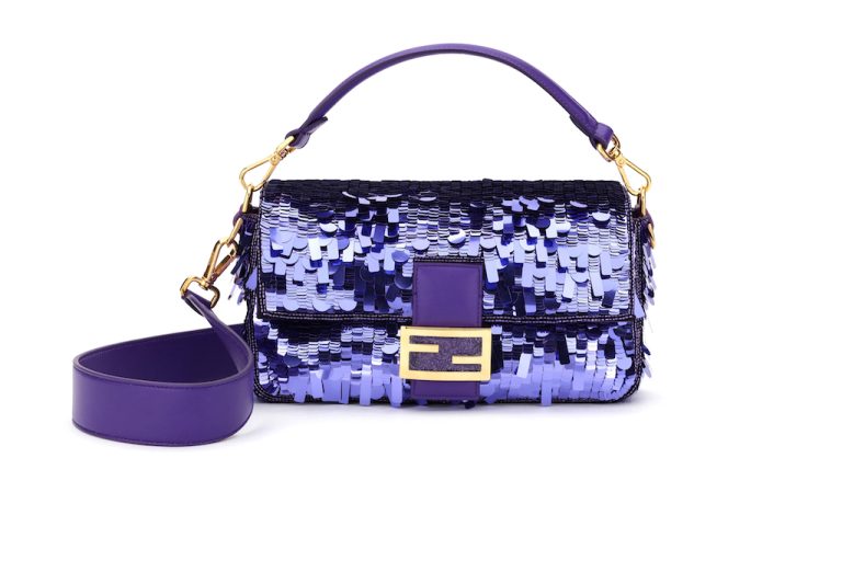 FENDI Relaunches Iconic Purple Sequin Baguette Worn By Sarah Jessica Parker