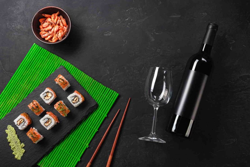 Wine and sushi